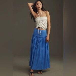 Anthropologie Blue Maxi Skirt